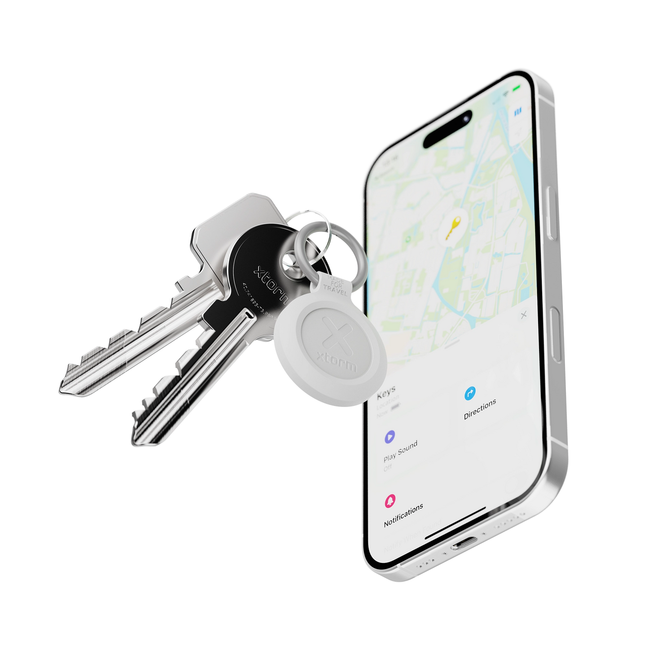 TravelTag for iPhone (iOS) - Water-resistant - Ash White