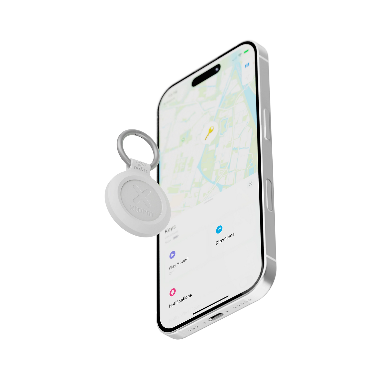 TravelTag for iPhone (iOS) - Water-resistant - Ash White
