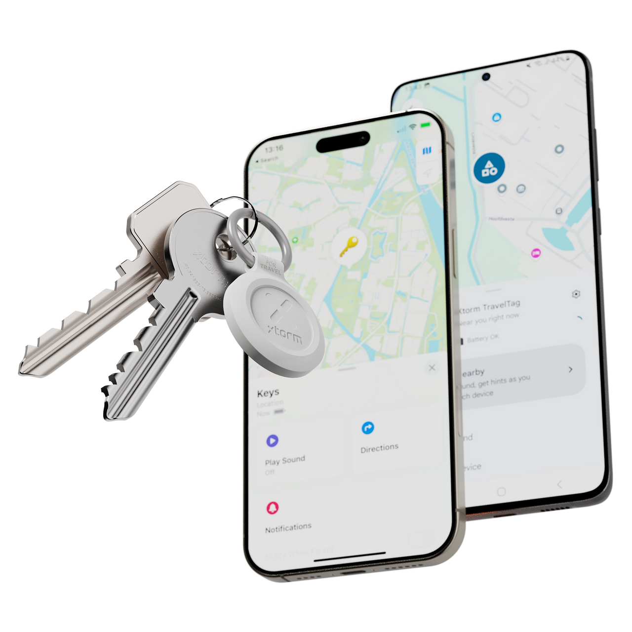 TravelTag for Android & iPhone - Water-resistant - 3-Pack - Ash White