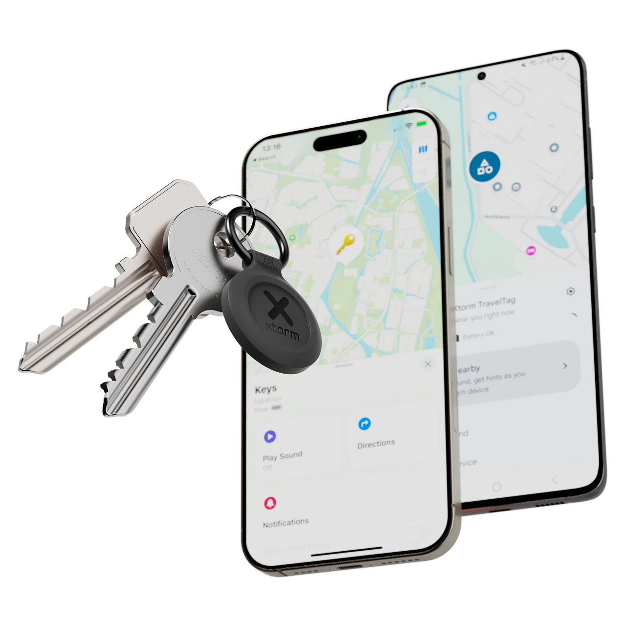TravelTag for Android & iPhone - Water-resistant - 3-Pack - Charcoal Black